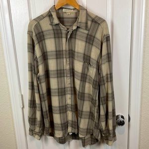 Pre-Owned Vintage New Boxer Italia Long Sleeve Flannel Button Down Shirt, Size V